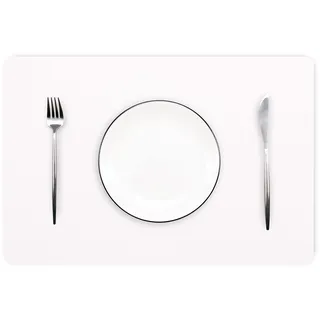 Jovono Abwischbare Tischsets 6er Set, Weiß, 45,2 x 30 cm, PU-Leder, EVA, Baumwolle, wasserdicht, hitzebeständig, leicht zu reinigen, rutschfest, perfekt für Esstisch, Küchentisch