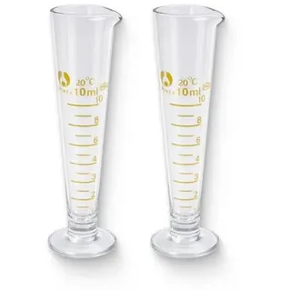 2 Stück Messbecher Glas Klein, 10 ml Messbecher aus Borosilikatglas, Präziser Messzylinder mit Skalierung, Ideal für Chemie, Labor und Haushalt