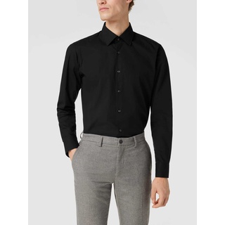 Regular Fit Business-Hemd mit Stretch-Anteil, Black, 45