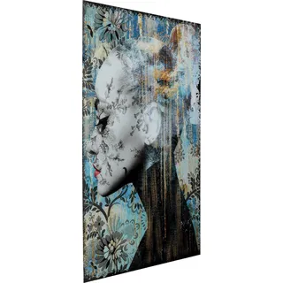 KARE DESIGN Wandbild 100 x 150 cm Lady Flower Glas Bunt