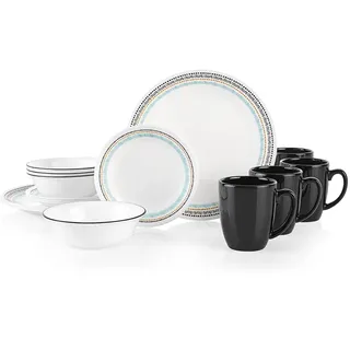 Corelle Paloma 16-teiliges Geschirr-Set für 4 Personen, mehrfarbig