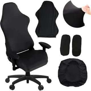 Coonoor Bürostuhlhusse Bürostuhl Bezug Bezug Stretch Schonbezüge mit Armlehne schwarz