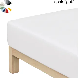 schlafgut Spannbettlaken Jersey 90 x 200 - 100 x 200 cm weiß