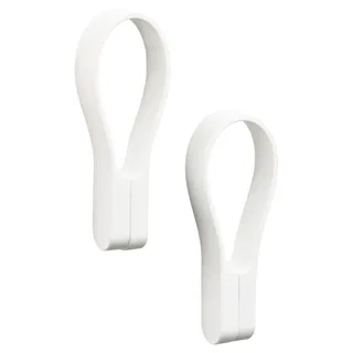 ZONE Denmark Loop Handtuchklammern, Handtuchaufhänger, Magnetische Handtuchclips, Klammern/Clips für Handtücher und Geschirrtücher, 9 cm, 2 Stück, Weiß