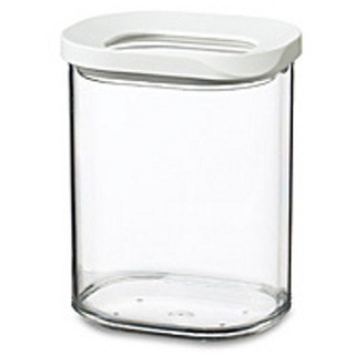 Mepal Transparente Vorratsdosen mit Deckel Mini - Lebensmittelbehälter Rechteckige - Küchenorganizer & Aufbewahrungsbox aus Kunststoff - Vorratsbehälter Luftdicht & Stapelbar - 375 ml - White