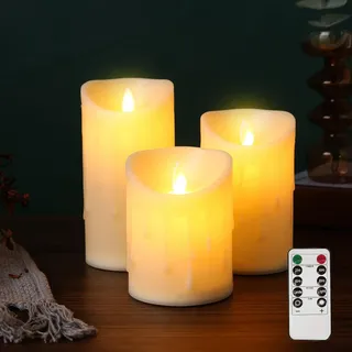 Herbstdeko Led Kerzen mit Timer,Herbst Deko Innen Flammlose Kerzen Stabkerzen Led,Ahornblatt Led Kerzen Flackernde Flamme mit Fernbedienung,Elektrische Kerzen für Herbstdeko Tisch Aesthetic (04)