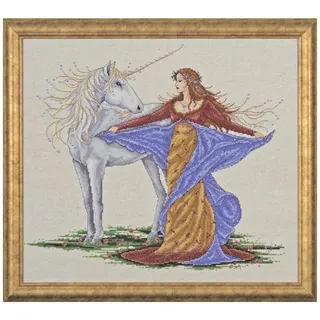 Design Works Crafts Kreativset Design Works Kreuzstich Stickpackung "Einhorn", Zählmuster, 36x40cm, (embroidery kit by Marussia)