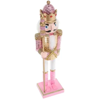 Veemoon Rosa Nussknackerfiguren, Glitzernde Soldatenfiguren, Weihnachtssoldaten-Dekoration für Den Schreibtisch, Nussknacker mit Zuckerrohrkrone, Ornament für Festliche Tischdekorationen,
