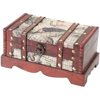 HMF Schatztruhe aus Holz, 23 x 13 x 11 cm Amerika