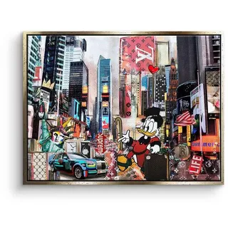 DOTCOMCANVAS® Leinwandbild Dagobert in New York City, Leinwandbild Dagobert Duck in New York City Comic Streetart Modern Art
