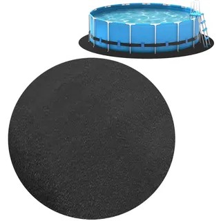 Runde Poolmatte, Pool Unterlage Outdoor, Bodenmatte für Outdoor Whirlpools | Rund Pool Liner Pad, Schützt & Isoliert - Poolunterlage Poo-l Untergrund, (Schwarz, 305CM)