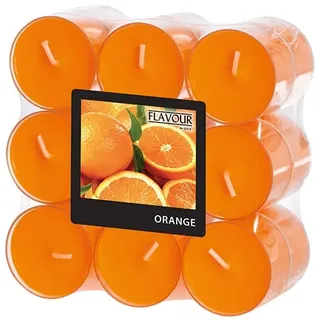 Papstar Duftteelichter, Orange, Ø 38 mm · 24 mm, "Flavour", 6 x 18 Stück