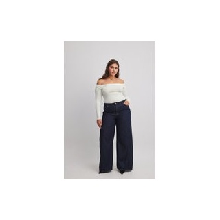 NA-KD Schulterfreies Top - Offwhite, 42