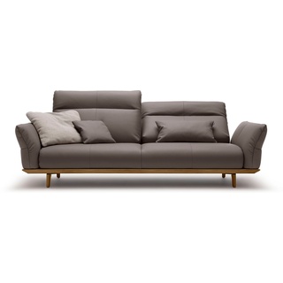 hülsta sofa 3,5-Sitzer hs.460, Sockel und Füße in Nussbaum, Breite 228 cm beige|grau