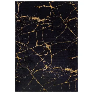 mazovia Designer-Teppich 80 x 150 cm Schwarz/Gold