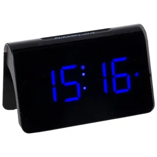 TFA Dostmann Funkwecker digitaler Wecker ICON TFA 60.2543, schwarz, mit LED Leuchtziffern blau