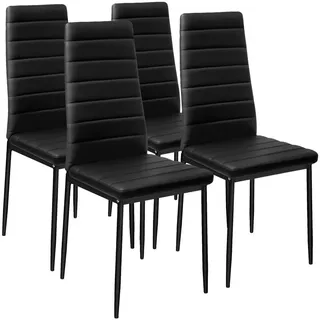 Tectake Esszimmerstuhl Thomas Kunstleder schwarz 4er Set