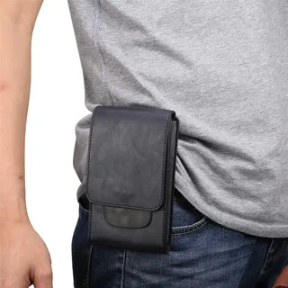 Handy Gürteltasche mit Clip Leder Herren Blau, Vertikal Bauchtasche Klein