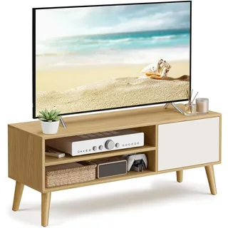 VASAGLE TV-Schrank Lowboard 120 cm natureichenfarben/cremeweiß