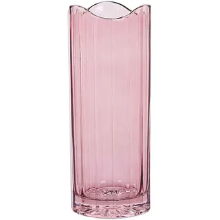 Blumenvase Rosa Glas 30 Cm Hohe Form Mit Breiter Öffnung Struktur Goldrand Modern Tischdeko Wohnaccessoires Deko Glasvase Für Wohnzimmer Flur