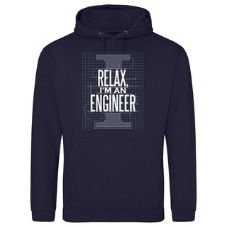 Youth Designz Kapuzenpullover "Relax, I Am A Engineer" Herren Hoodie Pullover mit trendigem Frontprint blau 5XL