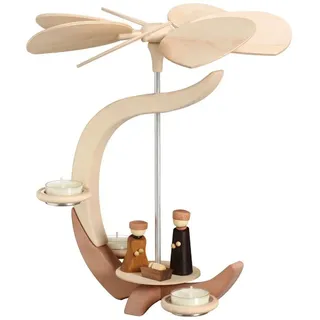Seiffener Volkskunst Pyramide C-Form Christi Geburt 30 cm (ohne Kerzen) Weihnachtspyramide