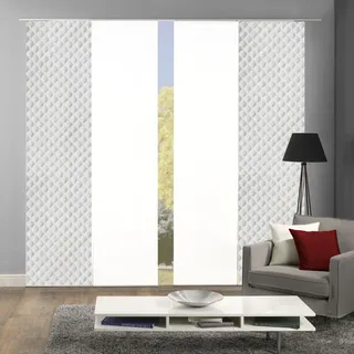 Schiebegardine HOME WOHNIDEEN "MARPENT 4er SET" Gr. 1, grau, B:60cm H:245cm, Polyester, Gardinen, Schiebevorhang Digidruck 4er Set MARPENT