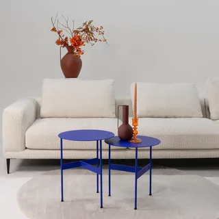 Spinder Beistelltisch "MIRA LOW", blau (ultramarine, ultramarine, ultramarine, ultramarine, ultramarine, ultramarine), B/H/T: 40cm x 45cm x 40cm, Tische, Beistelltisch, aus Stahl