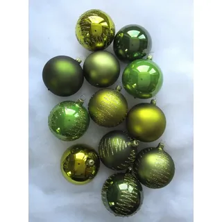 Lichte Christbaumschmuck Exclusiv grün olivgrün moosgrün 8cm Handarbeit Germany 12er Set