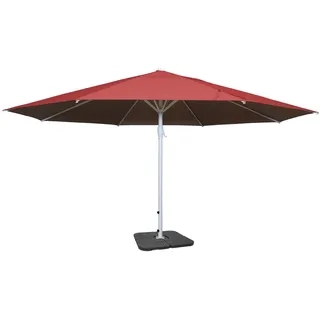 Sonnenschirm Carpi Ii, Gastronomie Marktschirm, √ò 5m Polyester/alu Mast Weiß 28kg Rot Mit Ständer