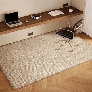 Surwin Bürostuhl Unterlage Teppich, Solide Farbe Bodenschutzmatte für Bürostuhl Hartböden Parkett Laminat, Kurzflor Bodenmatte Stuhlunterlage rutschfest Bürostuhlunterlage (Graubraun,100x140cm)