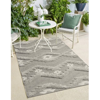 Teppich »Karel In & Outdoor Teppich wetterfest - hochwertiger Teppich«, the carpet, Rechteck grau 140 cm x 200 cm