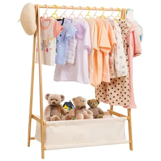 Yorbay Kleiderständer Kinder mit Aufbewahrungsbox, 86x36x106 cm, (Kleiderstange für Kinder), Klappbar