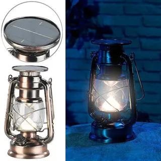 Lunartec Ultra helle Solar-LED-Sturmlampe, 200 Lm, 3 W, warmweiß, bronze