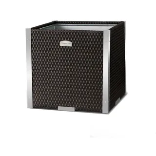 RattanArt Rattan Pflanzenkübel quadratisch 46 x 46 x 46 cm Dunkelbraun/Schwarz