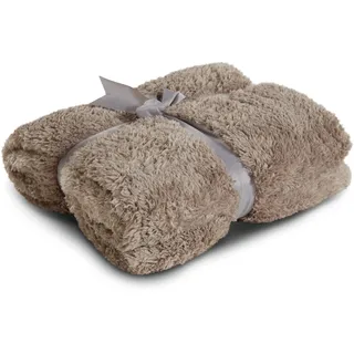 Como Kuscheldecke Braun, Teddy-Fleecedecke, kuschelige Wohndecke, 100% Polyester, 300 GSM, gesäumte Einfassung 150 x 200 cm