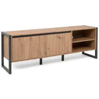 Homestyle4u TV Board Lowboard 160 cm X 55 cm X 40 cm Grau/Braun Holz