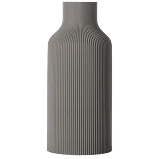 3D Vase Dekovase Edita L 30cm Bodenvase Deko Vase Pampasgras Trockenblumen (Hellgrau)
