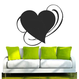 Indigos UG - Wandtattoo Wohnzimmer - Wandaufkleber Herz Herzchen Liebe Traum 40x 35 cm, schwarz w365 - Aufkleber Kinderzimmer Schlafzimmer Küche Badezimmer Büro Dekoration
