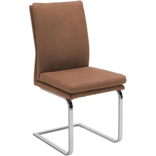 Novel Schwingstuhl, Chrom, Hellbraun, Metall, Textil, Uni, U-Form, 47x100x64 cm, Lederauswahl, Stoffauswahl, Esszimmer, Stühle, Esszimmerstühle, Schwingstühle