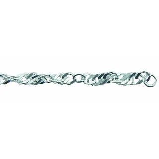 Adelia ́s Fußkette 925 Silber Singapur Fußkettchen 25 cm, 25 cm 925 Sterling Silber Silberschmuck für Damen silberfarben