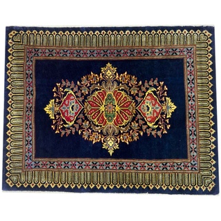 Orientteppich Perserteppich Keshan 80 x 104 cm, Borento, rechteckig, Handgeknüpft blau