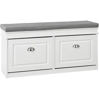 SoBuy Schuhbank 104 x 52 x 24 cm weiß / weiß