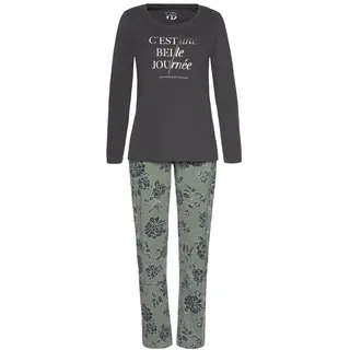 VIVANCE DREAMS Damen Pyjama graphit-graugrün Gr.32/34