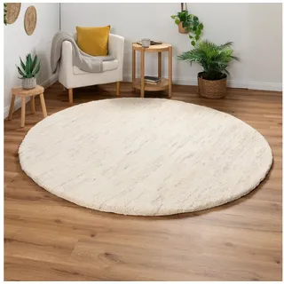 Steffensmeier Wollteppich Rabat Rund, rund, Berber Teppich aus Marokko, handgeknüpft weiß Ø 250 cm