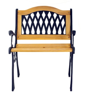 Home Stuhl aus Holz/Gusseisen 59 x 53 x 75 cm, für den Garten, weiß