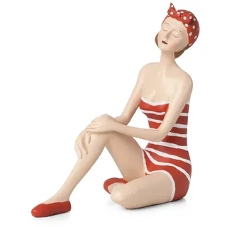 moritz Deko Figur Badenixe mit Badeanzug Shabby Chic Stil Dekoration Roter Badeanzug