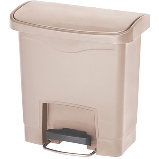 Rubbermaid Slim Jim® Step-On-Tretabfallbehälter, 16 l, Kunststoff, Pedal vorne, beige