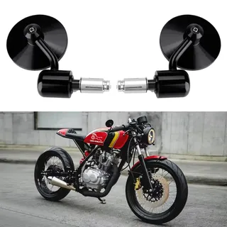 DREAMIZER Runder Motorrad Rückspiegel, 7/8" 22mm Lenkerendspiegel für Street Bike Dirt Bike Scooter Chopper Cruiser