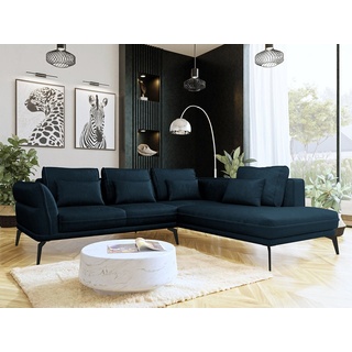 MIRJAN24 Ecksofa Zurich, mit Schlaffunktion, Polsterecke Sofa, Couchgarnitur, Loft L-Form blau